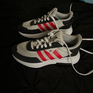 Adidas Men's Red and Black Sneakers